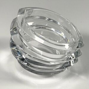 Vintage Orrefors Slanted‎ Stacked Candle Holder Sweden Crystal Art